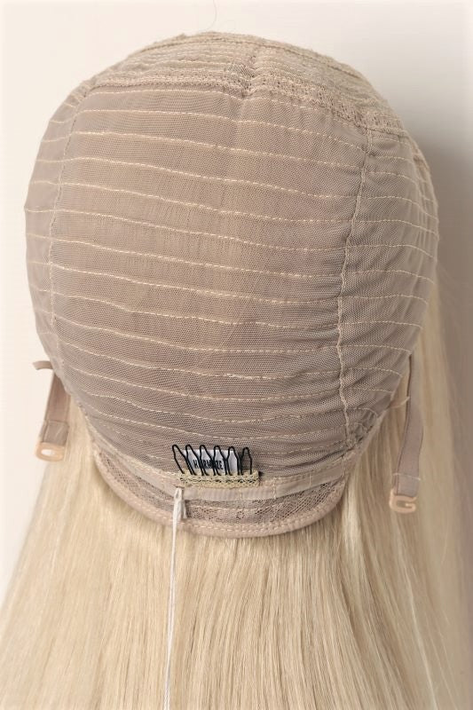 Pre cut Glueless Brazilian Hair Bob Wig Blonde 613 color,T-style swiss lace Frontal handtied