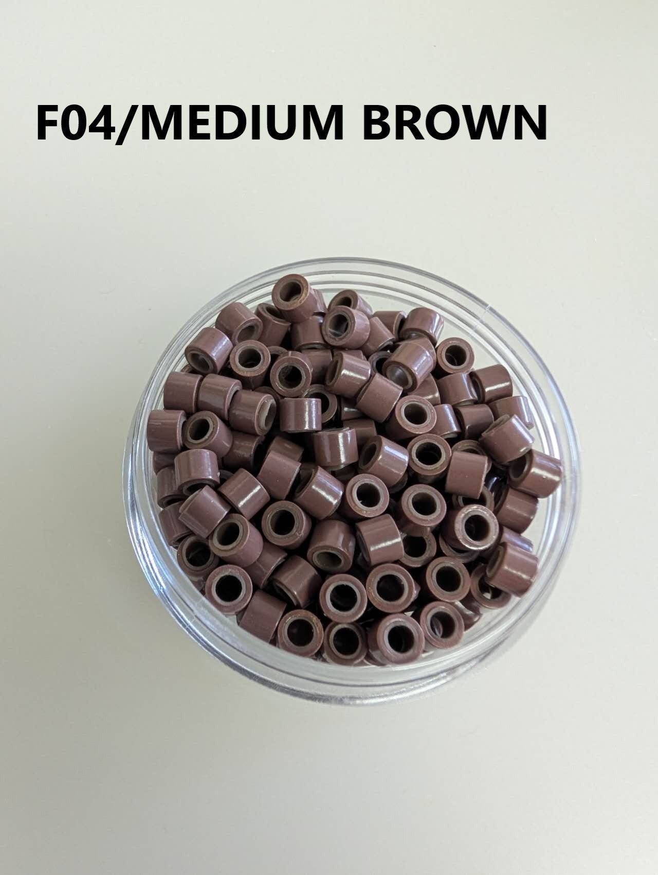 Hair extension link beads( Aluminum ) silicon-lined 4.5*3.3mm  500PCS/2 Jars image 4