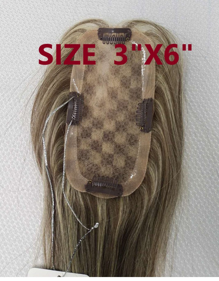 Base size 3*6" length 12" Fine Human Hair Toppers