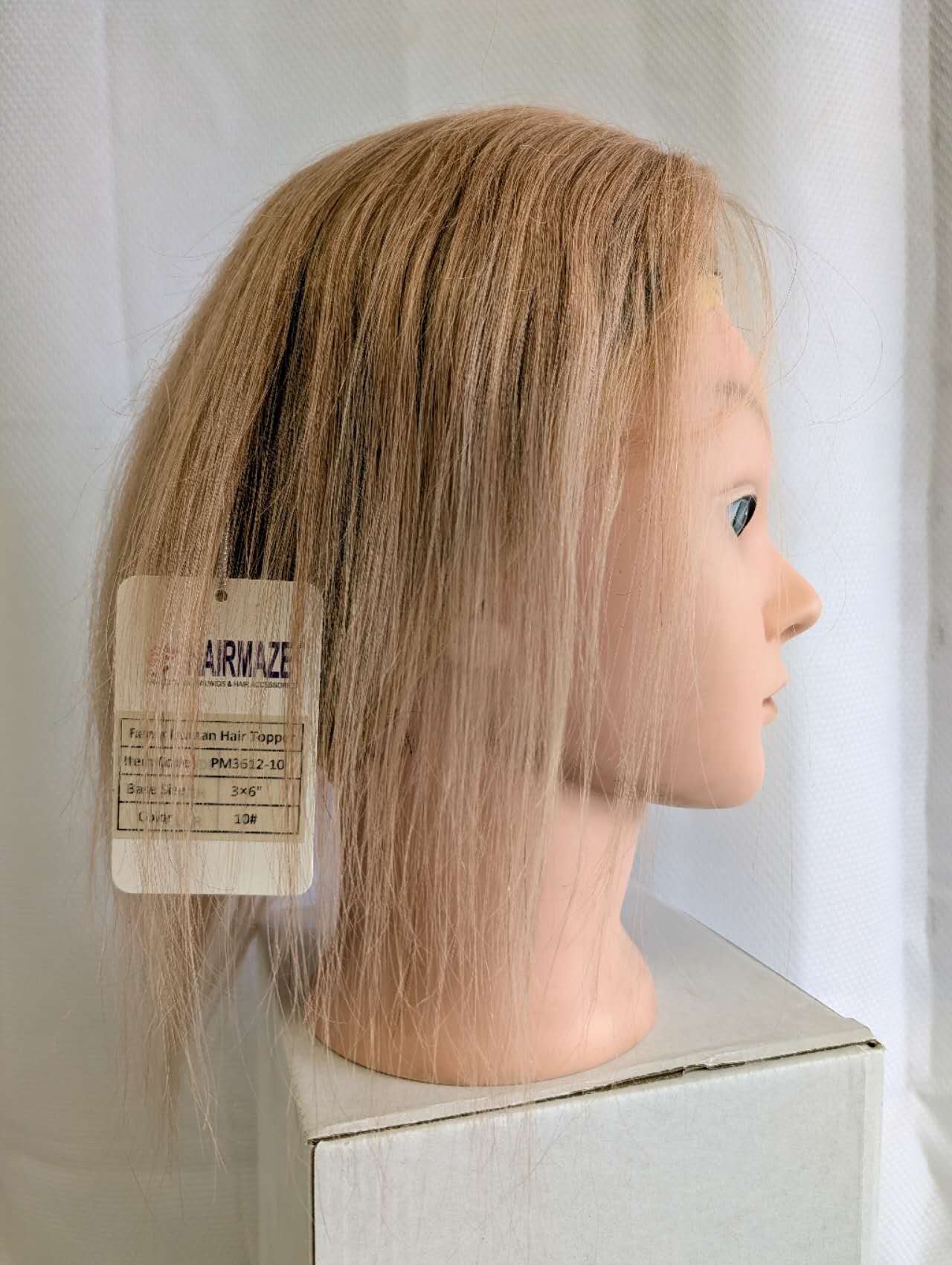 Base size 3*6" length 12" Fine Human Hair Toppers