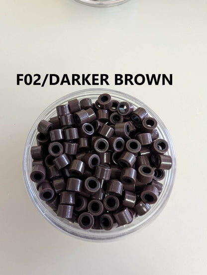 Hair extension link beads( Aluminum ) silicon-lined 4.5*3.3mm  500PCS/2 Jars image 2