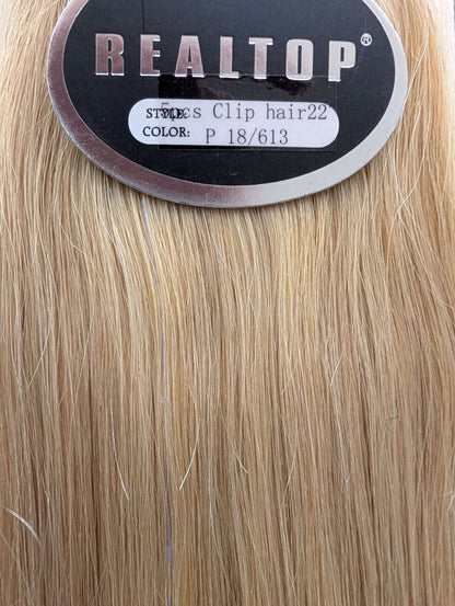 5 pcs Clip-On Extnsions 22“  Remy 100% Human Hair