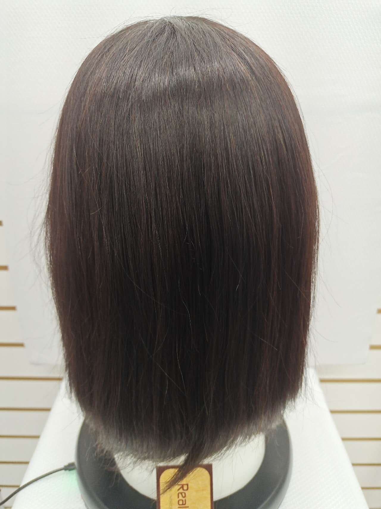 Brazilian hair Bob Wig Natural black color,4x4 closure handtied image 2