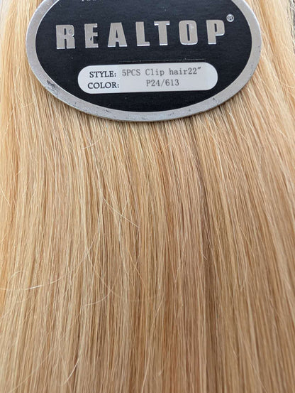 5 pcs Clip-On Extnsions 22“  Remy 100% Human Hair