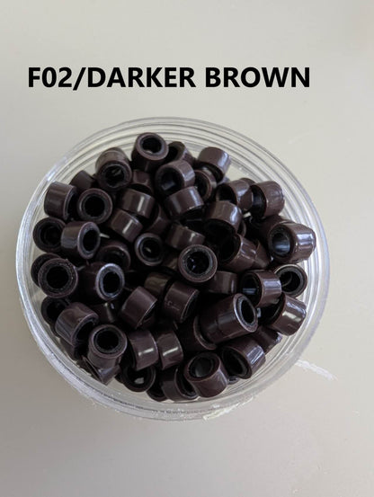 Hair extension link beads( Aluminum ) silicon-lined 5.0*3.0mm  400PCS/2 Jars image 2