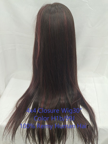 Wig28"-30"  Fancy color,  100% human hair premium texture