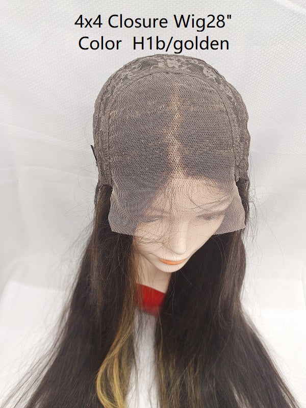 Wig28"-30"  Fancy color,  100% human hair premium texture