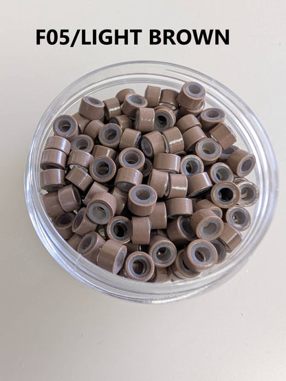 Hair extension link beads( Aluminum ) silicon-lined 5.0*3.0mm  400PCS/2 Jars image 5