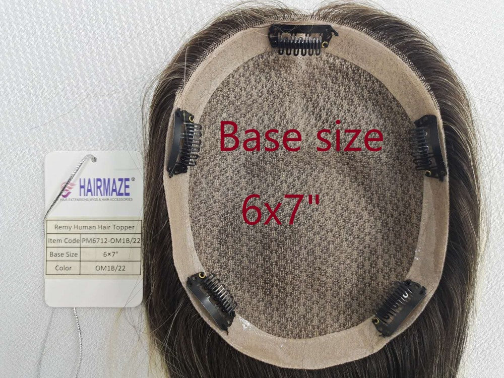 Base size 6*7" length 12" Fine Human Hair Toppers