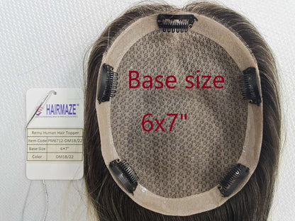 Base size 6*7" length 12" Fine Human Hair Toppers