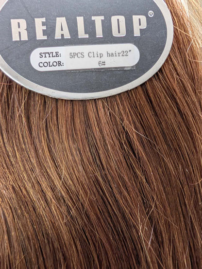 5 pcs Clip-On Extnsions 22“  Remy 100% Human Hair