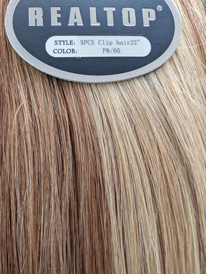 5 pcs Clip-On Extnsions 22“  Remy 100% Human Hair