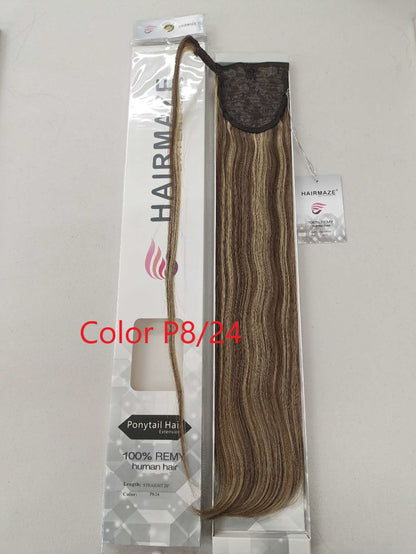 Ponytail 20"-22"  Remy 100% Human Hair  Straight