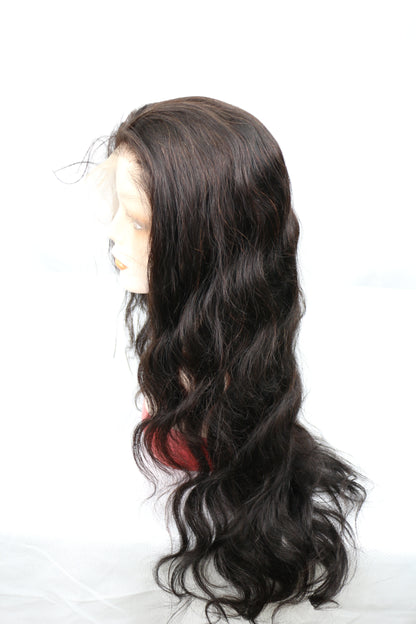 Frontal 13*4" Wig Natural black color,  100% Brazilian hair