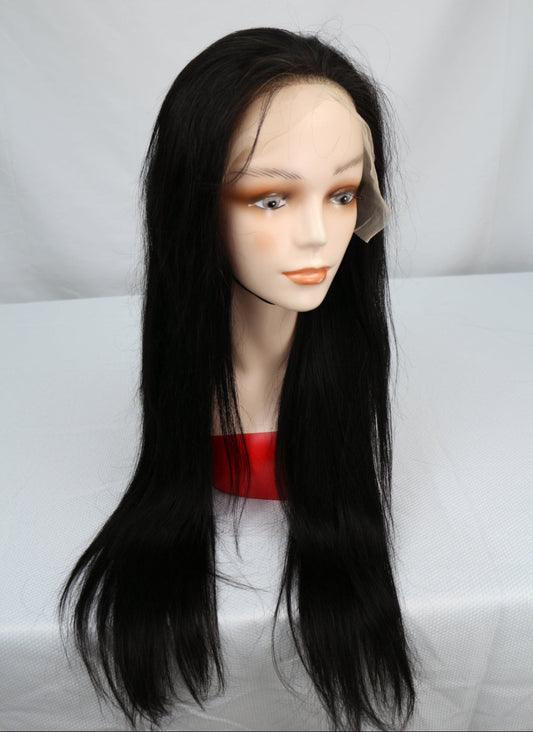 Frontal 13*4" Wig Natural black color,  100% Brazilian hair