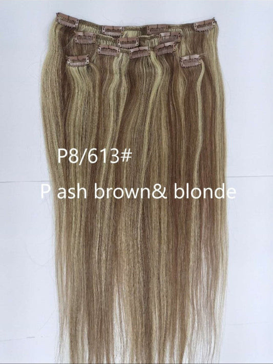 5 pcs Clip-On Extnsions 22“  Remy 100% Human Hair