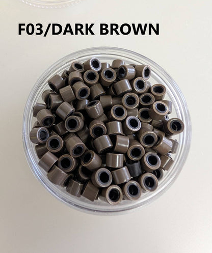 Hair extension link beads( Aluminum ) silicon-lined 4.5*3.3mm  500PCS/2 Jars image 3