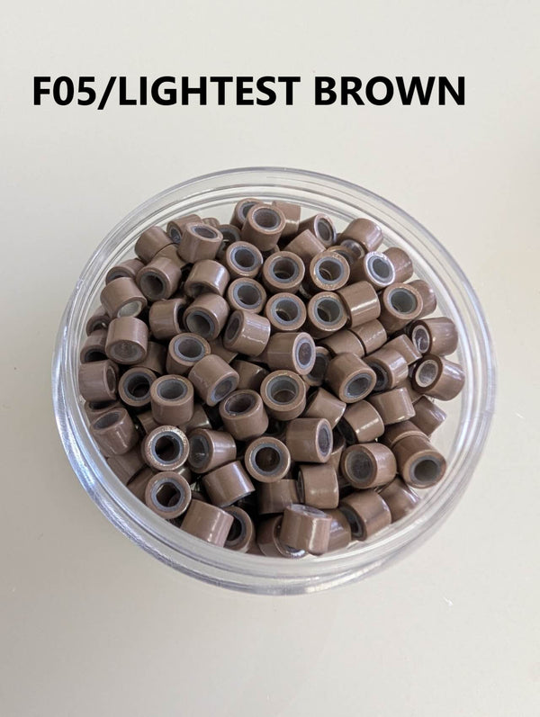 Hair extension link beads( Aluminum ) silicon-lined 4.5*3.3mm  500PCS/2 Jars image 0