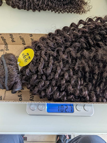 Small Curlywave bundles,dark chocolate brown , 100% Human Hair