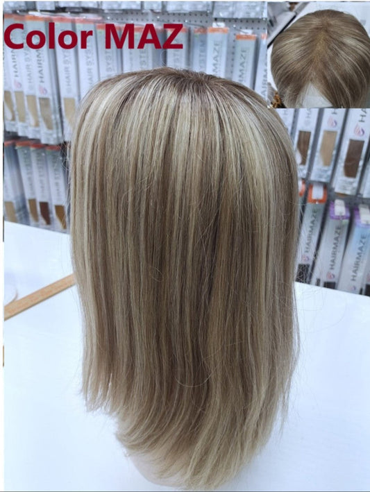 Caucasian wigs handmade Swiss lace Fine Desirable human Hair image 19