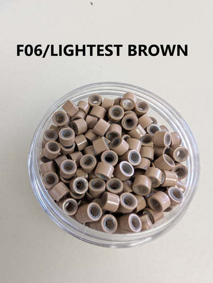 Hair extension link beads( Aluminum ) silicon-lined 4.5*3.3mm  500PCS/2 Jars image 6