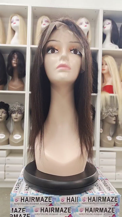 360 Frontal Wig Natural black color, 100% Brazilian hair, 16",18"
