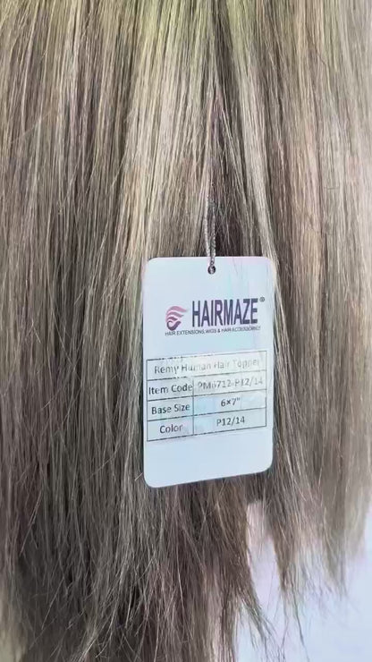 Base size 6*7" length 12" Fine Human Hair Toppers