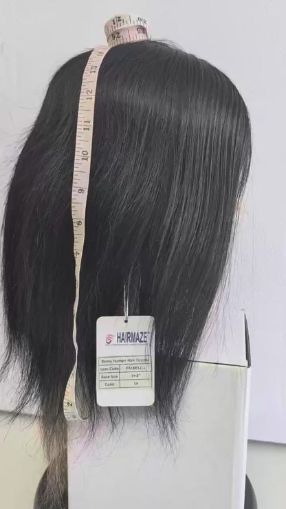 Base size 8*8" length 12" Fine Human Hair Toppers