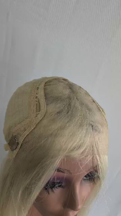 Super Wigs handmade Swiss lace Fine Desirable human Hair wig 20"