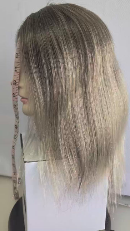 Base size 7*9" length 12" Fine Human Hair Toppers