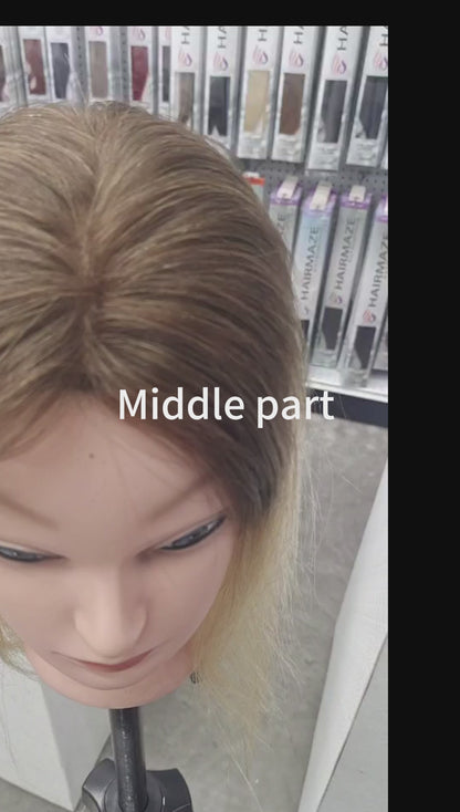 Base size 6*7" length 12" Fine Human Hair Toppers